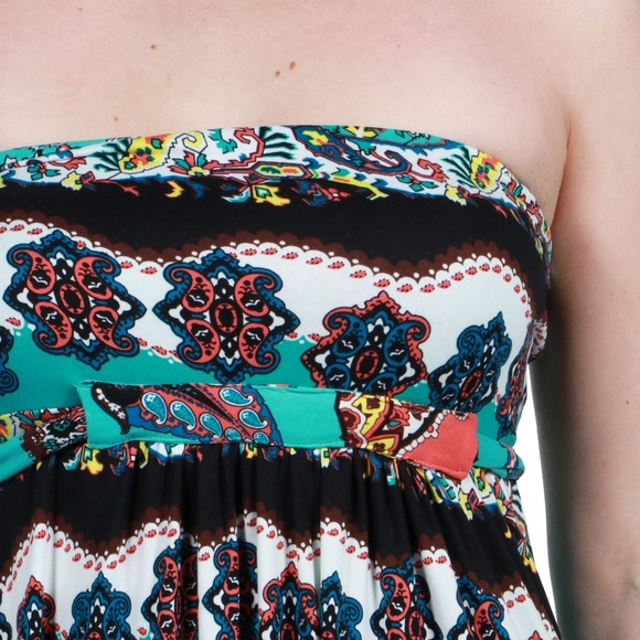 24Seven Comfort Apparel Bethany Strapless Maxi - Picture 5 of 5